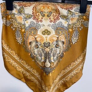 Medium, Navy Blue & Gold, Bandana Tube Top with tie in the back